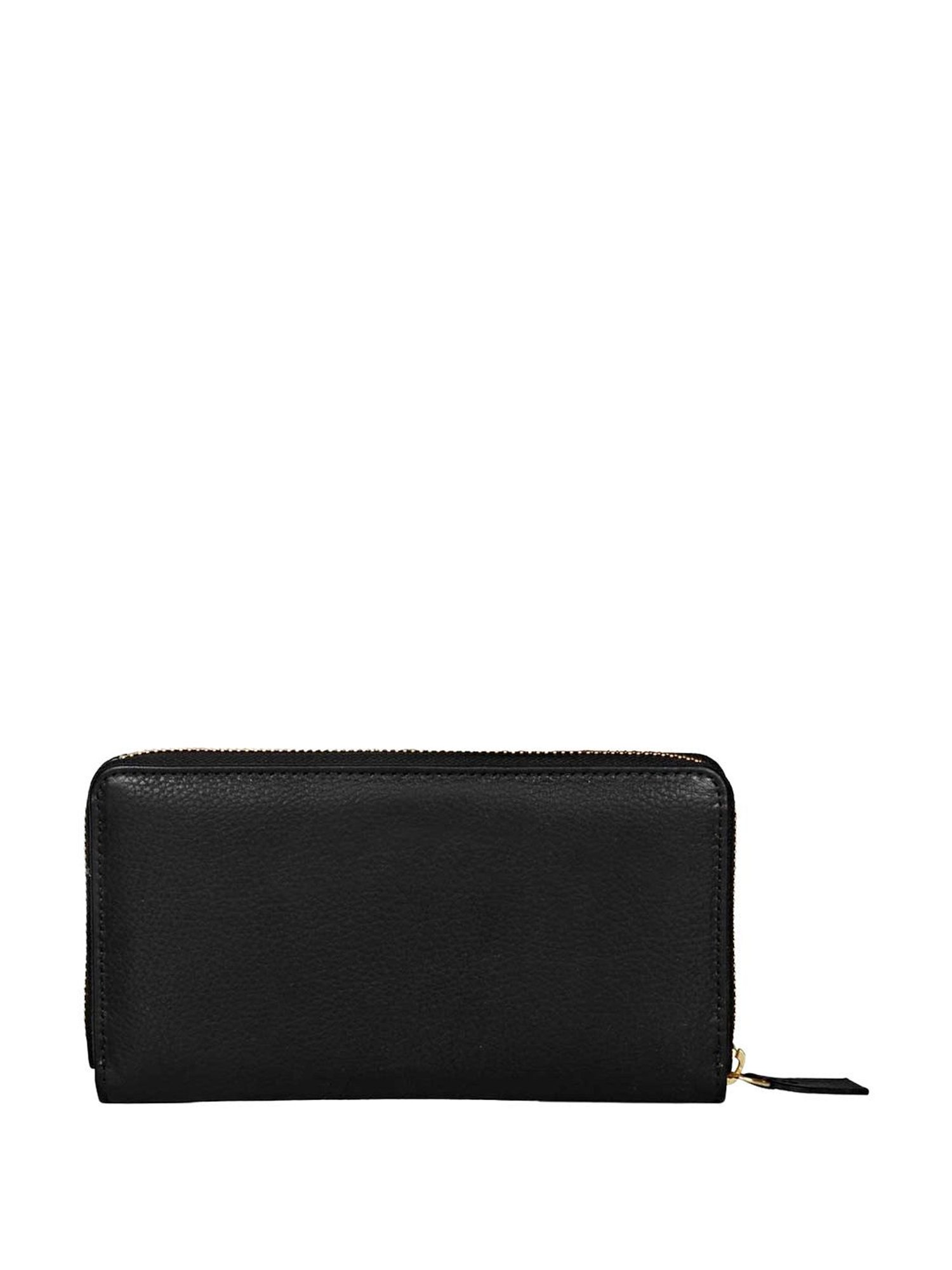 Favore Black Logo Zip Around Wallet For Women