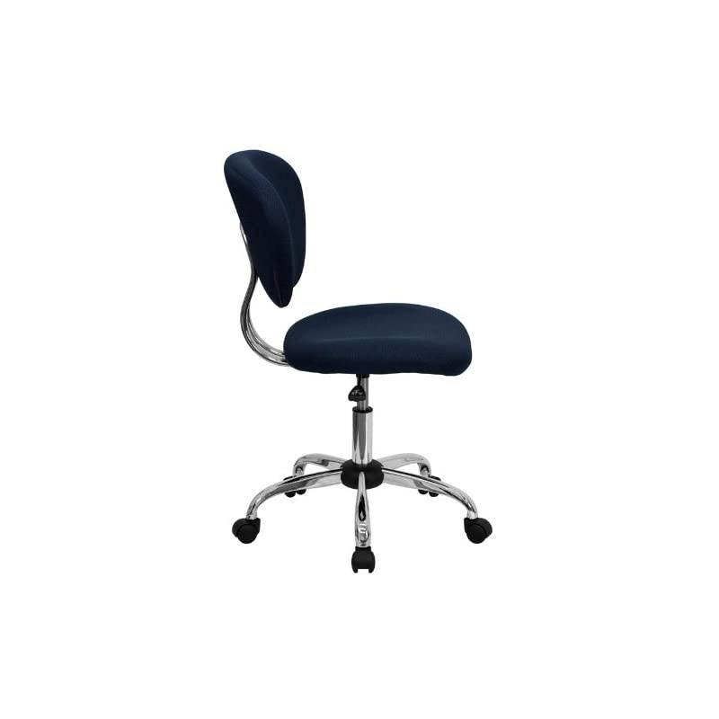 Mid-Back Navy Mesh Padded Swivel Task Office Chair with Chrome Base