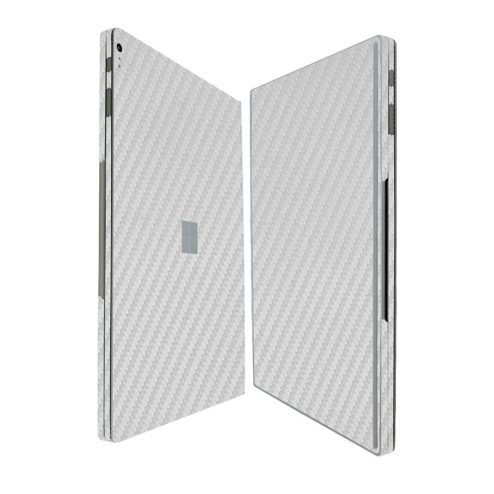 Skinomi&reg; TechSkin - Microsoft Surface Book Screen Protector + Silver Carbon Fiber Full Body Skin w/ Free Lifetime Replacement / Front & Back Wrap Clear Film / Ultra HD and Anti-Bubble Invisible Shield