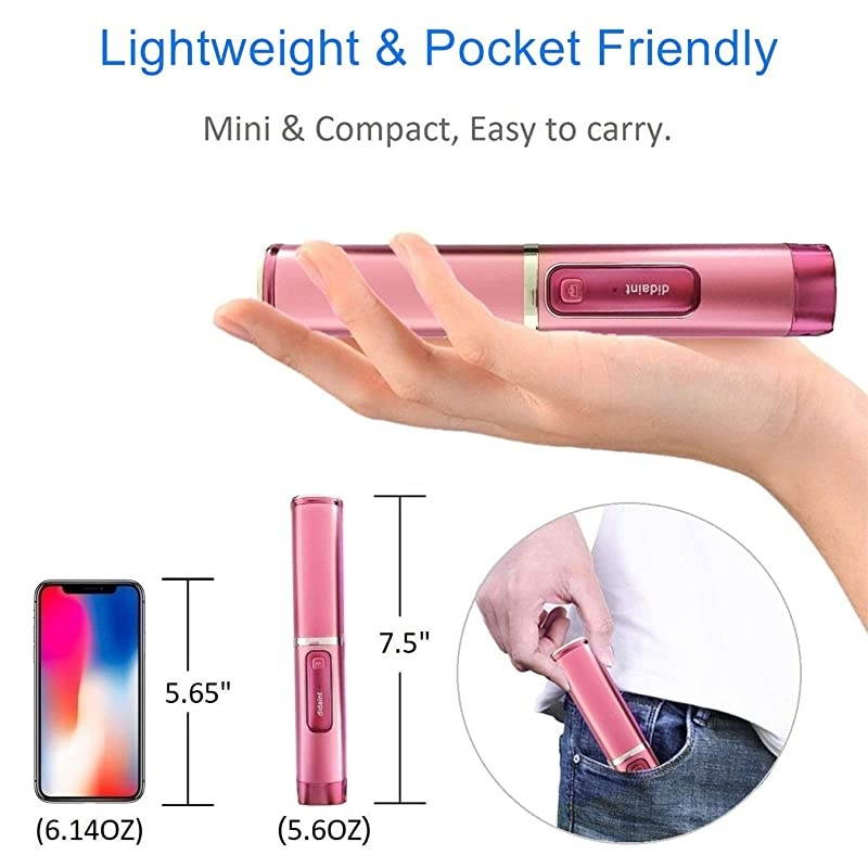 Selfie Stick Tripod Bluetooth,  Mini Extendable Aluminum Selfie Stick with Wireless Remote and Tripod Stand 360 Rotation for iPhone 11/XS/XR/X/8/7 Plus, Samsung and Android Phone (Pink)