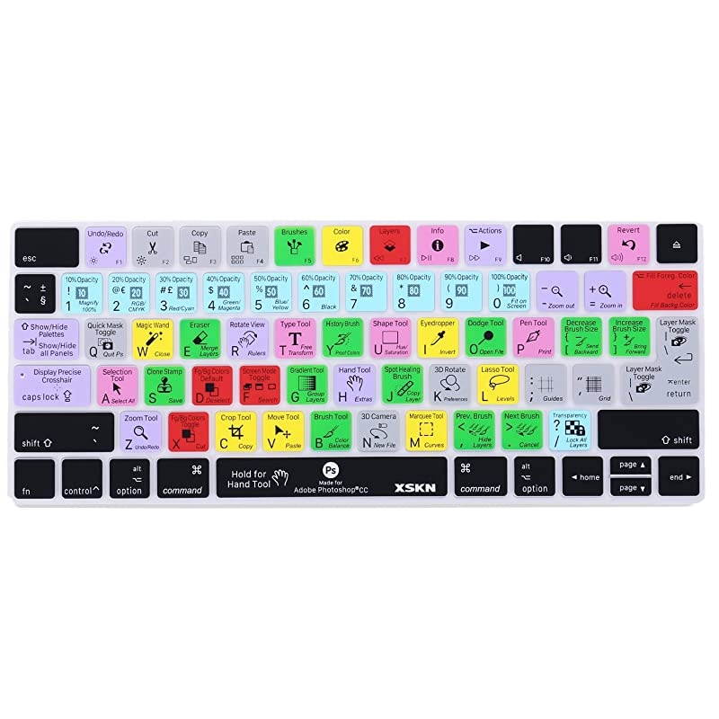 Magic Keyboard Photoshop CC Shortcut Keyboard Cover  Durable PS Hotkeys Silicone Keyboard Skin for Apple Magic Keyboard MLA22LLA MLA22BA US EU Version
