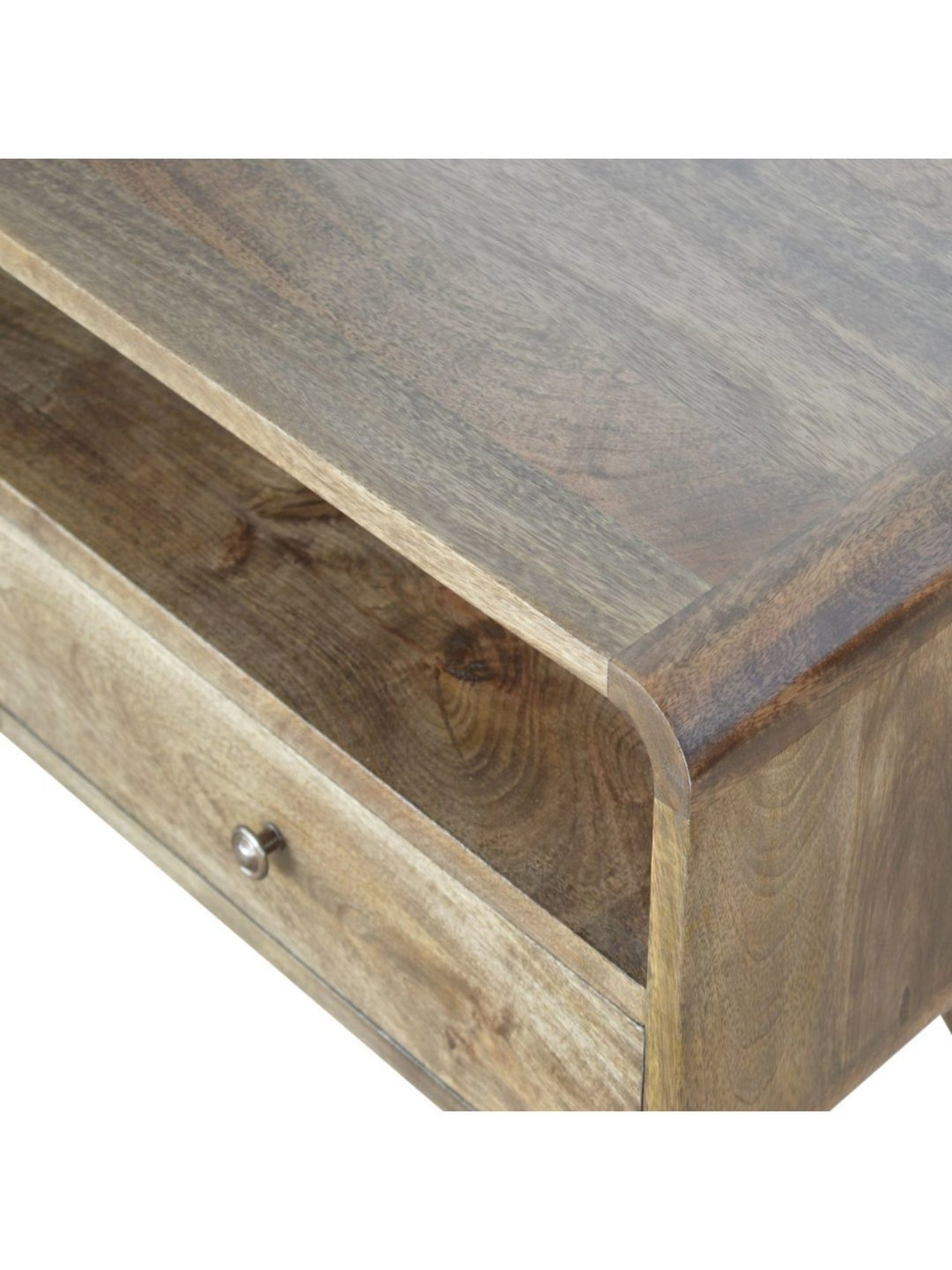 Artisan Furniture Brown Curved Grey Washed Media Unit