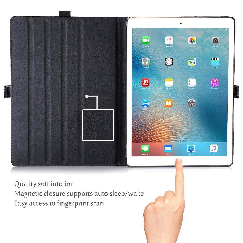ProCase iPad Pro 12.9 Case - Premium Stand Case Folio Cover for Apple iPad Pro 12.9 Inch (Both 2017 and 2015 models), with Apple Pencil Holder (Black)