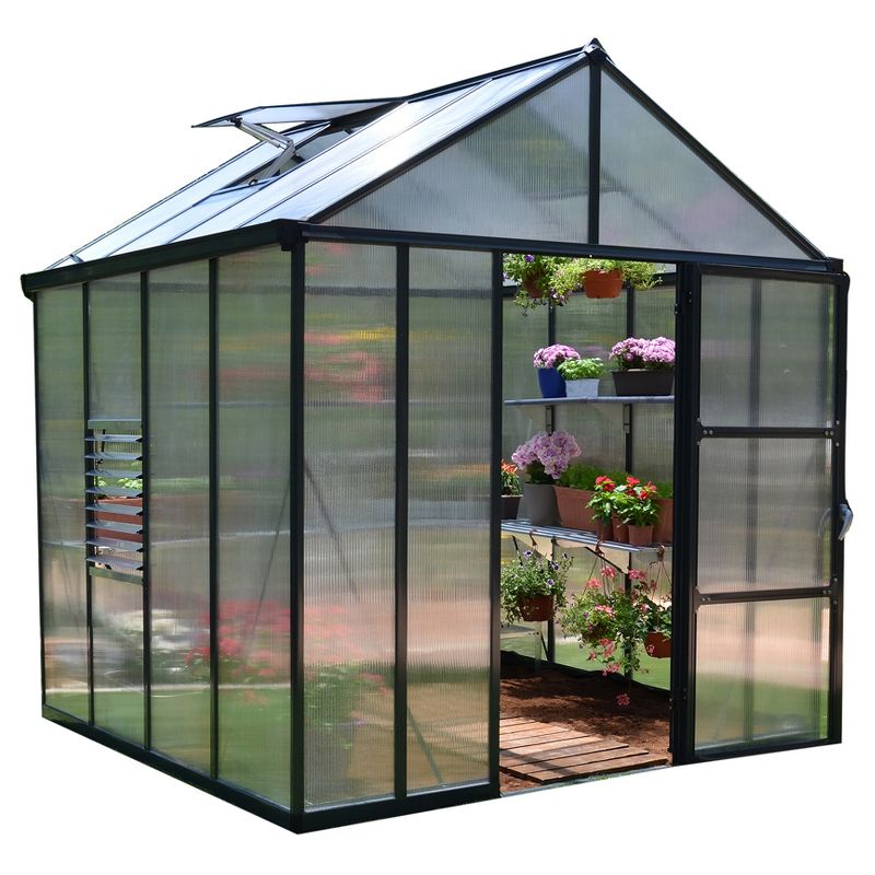 8' X 8' Glory Greenhouse - Gray - Palram