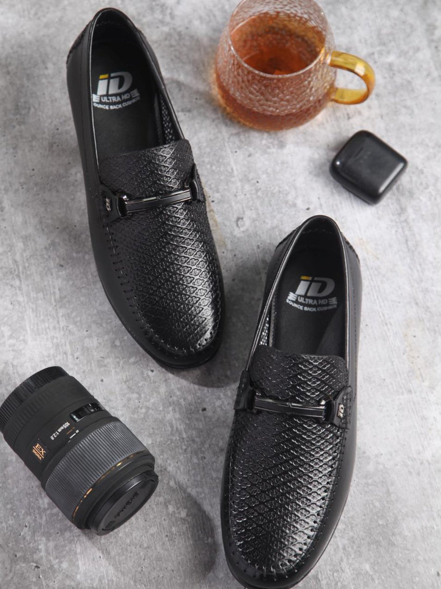 ID Men's Black Casual Loafers