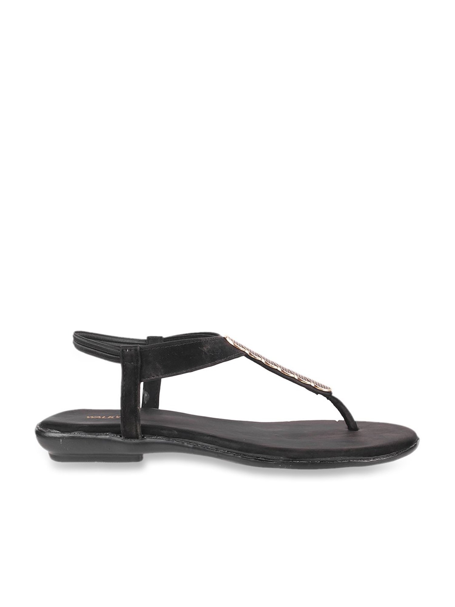 Walkway Women's Black Sling Back Sandals