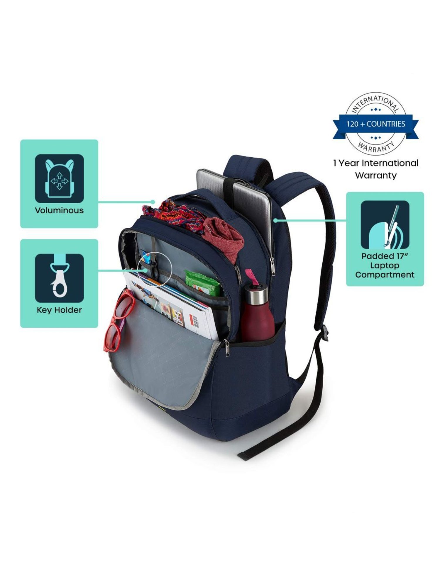 American Tourister Spin 29 Ltrs Navy Blue Medium Laptop Backpack