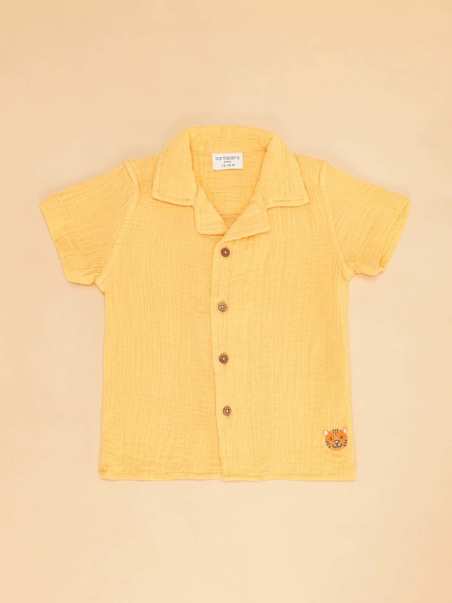 Pantaloons Baby White Cotton Printed Shirt