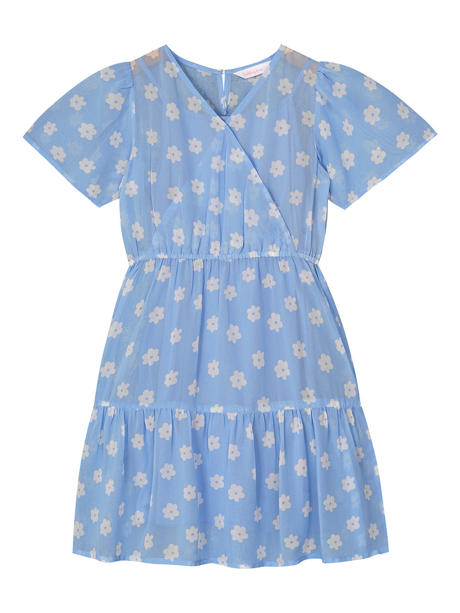 Budding Bees Kids Blue Floral Print Dress