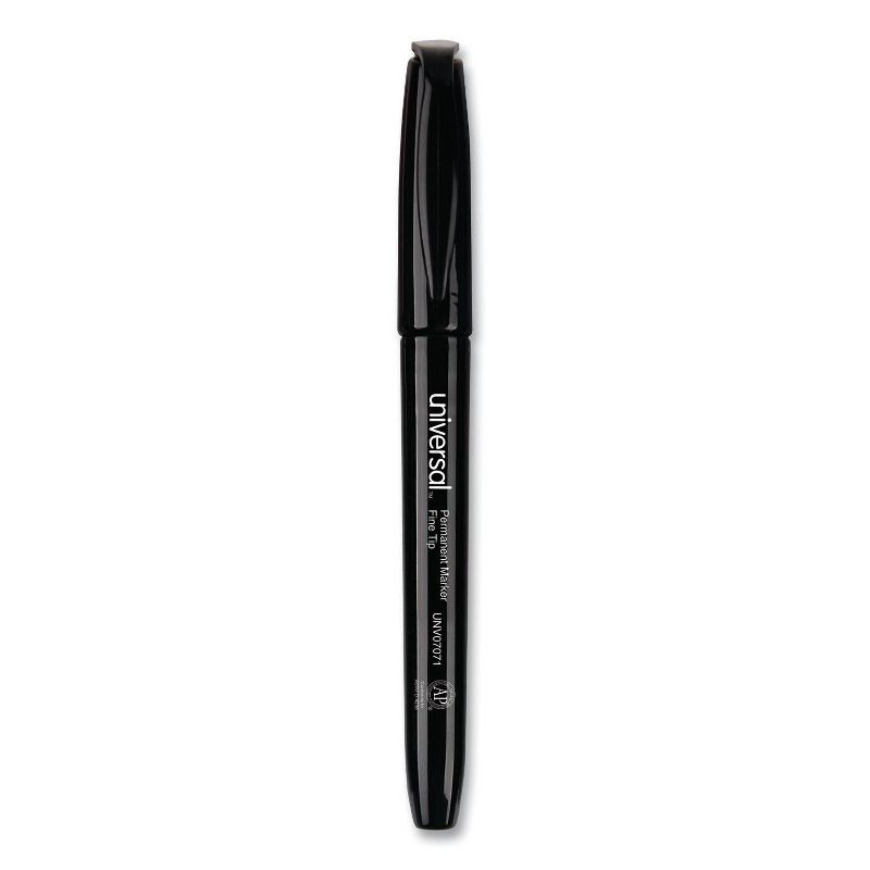 Universal Pen Style Permanent Markers, Fine Point,12 ct - Black