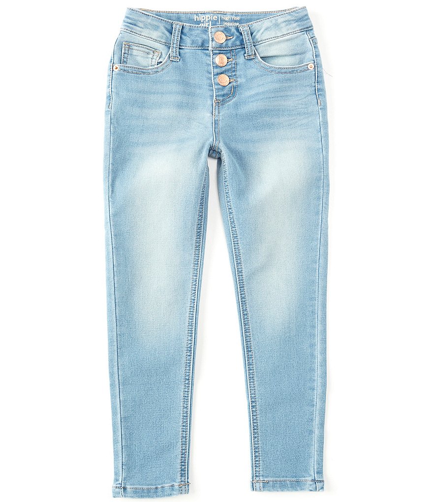 Hippie Girl Little Girls 4-6X Triple-Snap Denim Skinny Jeans