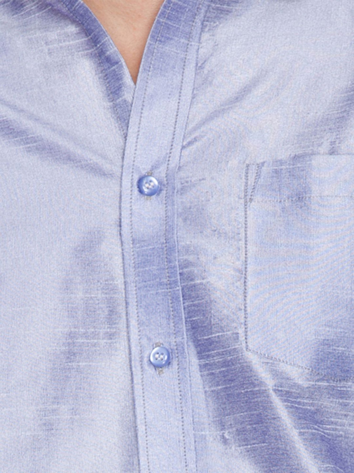 VASTRAMAY Purple Straight Fit Self Pattern Shirt