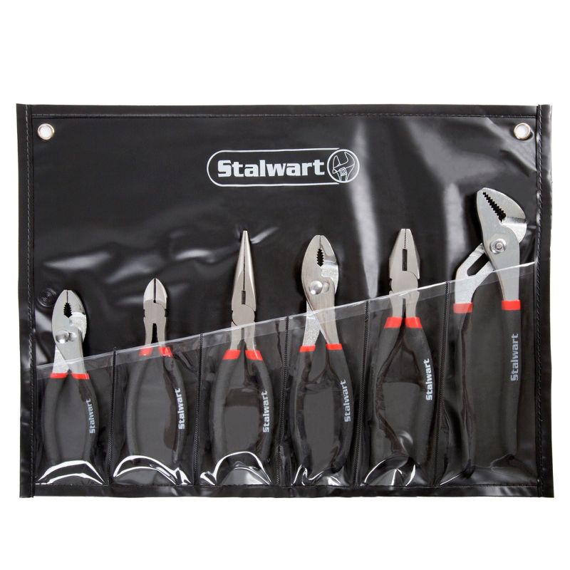 Stalwart 6pc Pliers Set with Carrying Case Clear