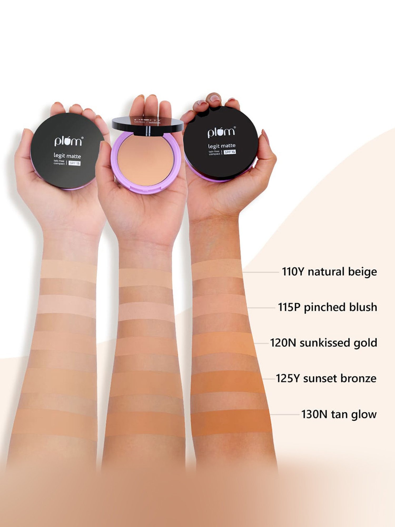 Plum Legit Matte Talc-Free Compact With SPF 15 Pinched Blush 115P - 9 gm