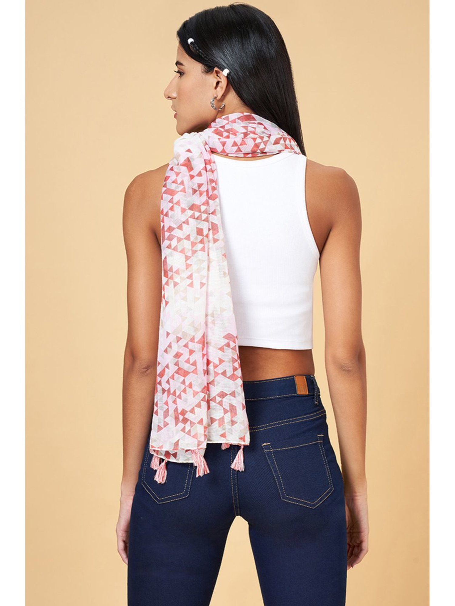 Aditi Wasan White Floral Stole