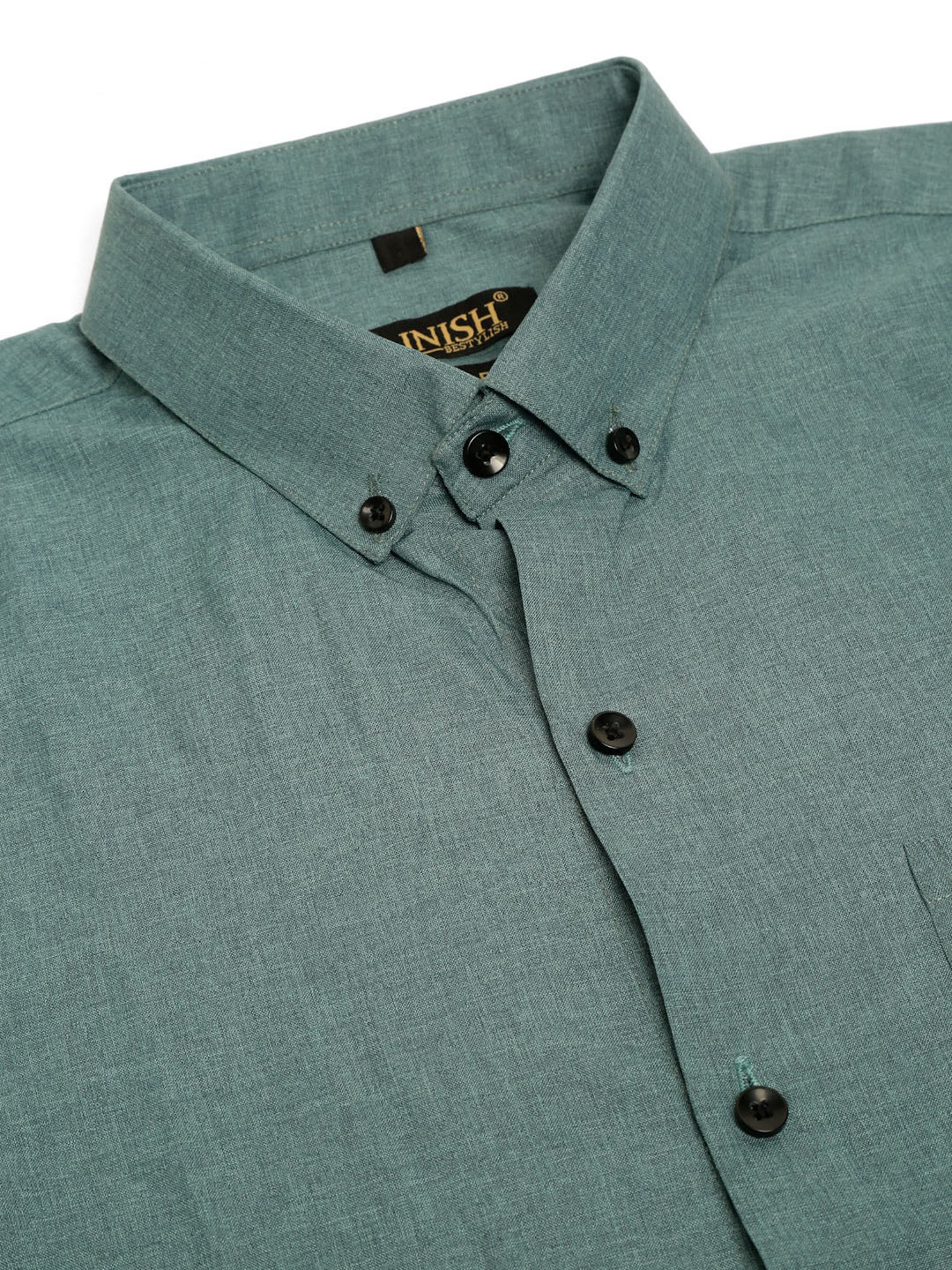 Jainish Olive Green Cotton Regular Fit Shirt