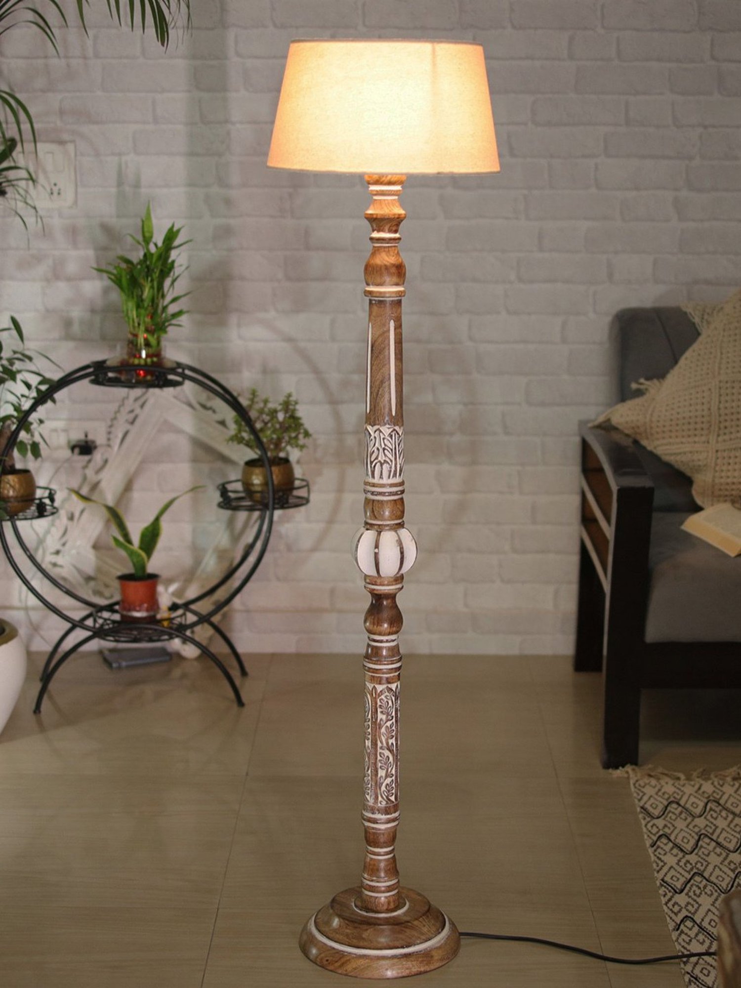 64" x 8.9" x 10.5" Smart Light Full Spectrum Floor Lamp (Includes LED Light Bulb) White - Verilux