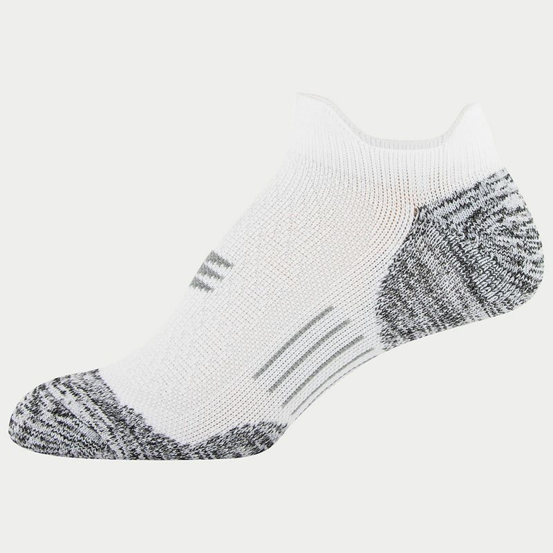 Powersox Women's Cushioned 6pk No Show Double Tab Athletic Socks - White/Black 4-10