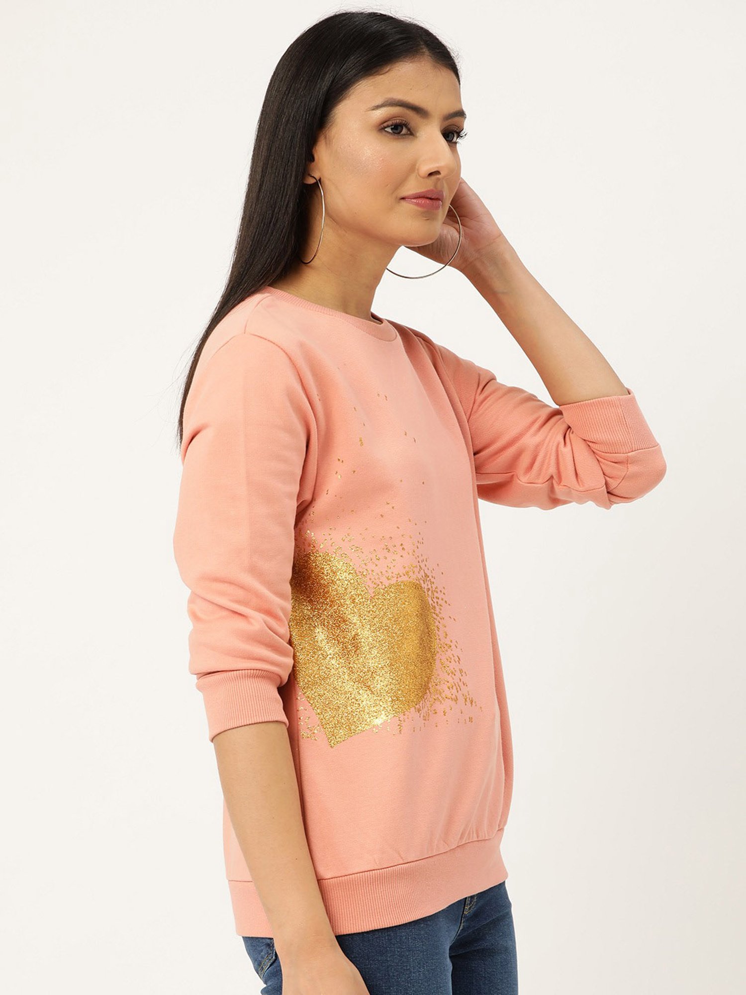 Sera Pink Printed Sweatshirt