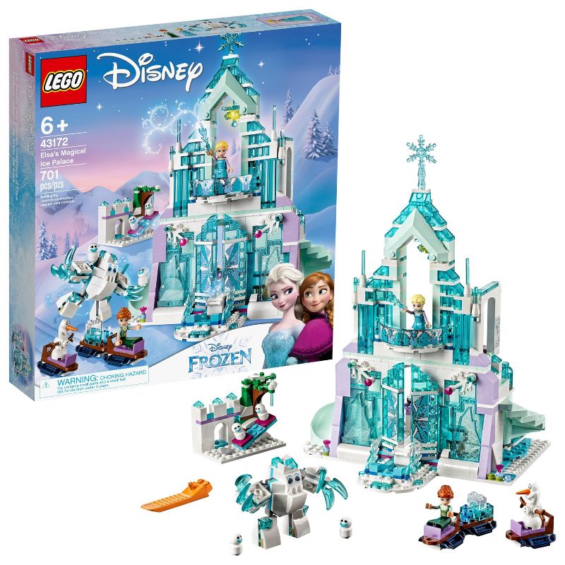 LEGO Disney Princess Elsa's Magical Ice Palace Toy Castle Building Kit with Mini Dolls 43172