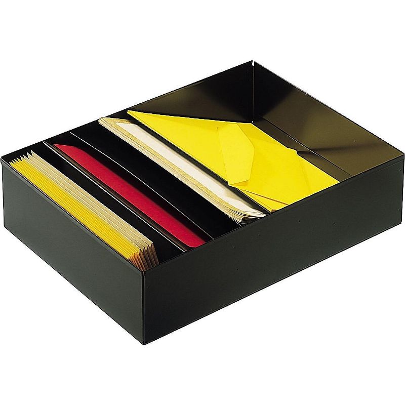 MMF Five-Compartment Desk Drawer Stationery Holder Steel 21" Dept Black 2712SBK