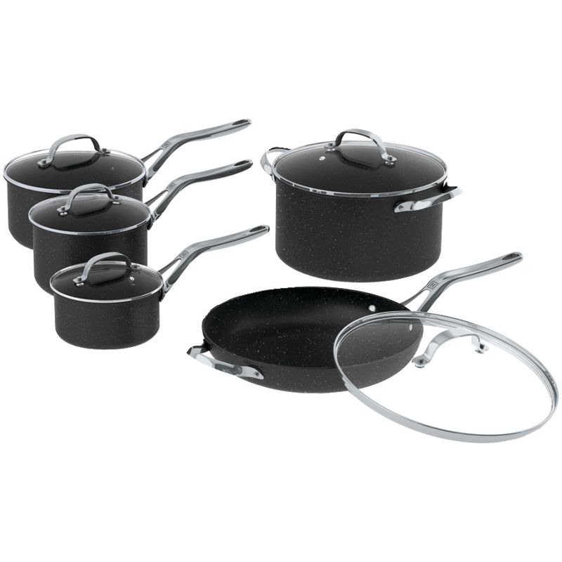 Starfrit The Rock 10Pcs Cookware Set - Black