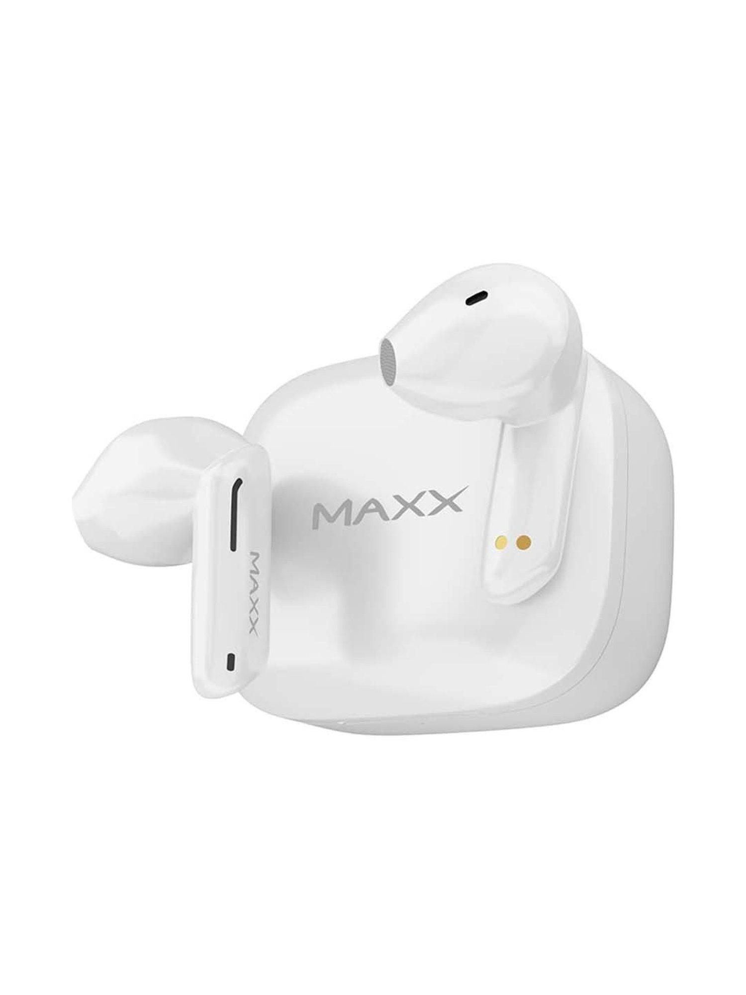 Maxx PX2 Truly Wireless Earbuds with IPX6 Water and Sweat Resistant (White)