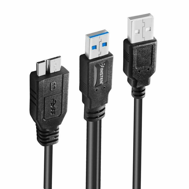 Dual USB 3.0 Type A to Micro-B USB Y Shape Cable for External Hard Drives