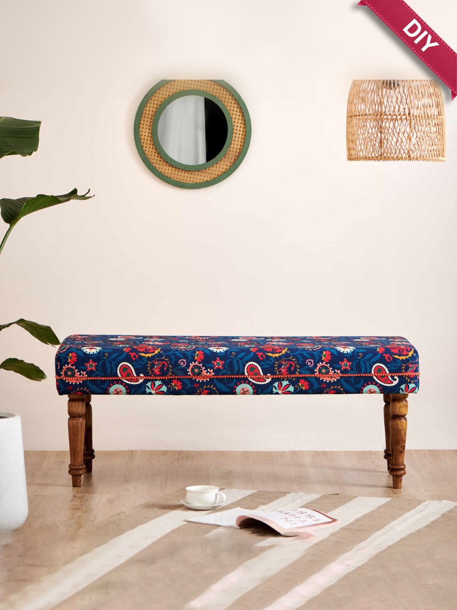 Picardy Vanity Stool Fabric/Antique Pearl - Acme Furniture