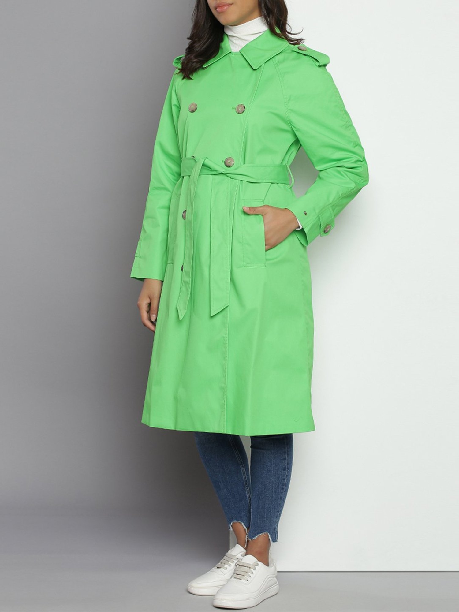Tommy Hilfiger Spring Lime Regular Fit Trench Coat