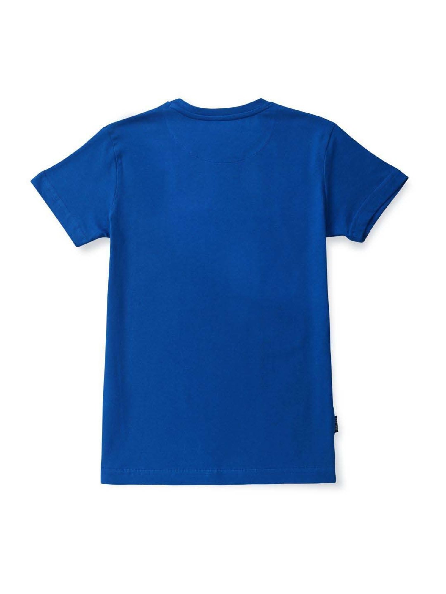Palm Tree Kids Blue Cotton Regular Fit T-Shirt