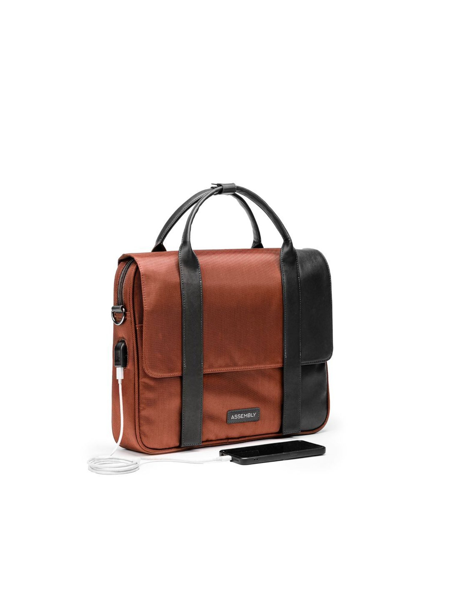 Assembly Rust Medium Laptop Messenger Bag with USB Charging Port