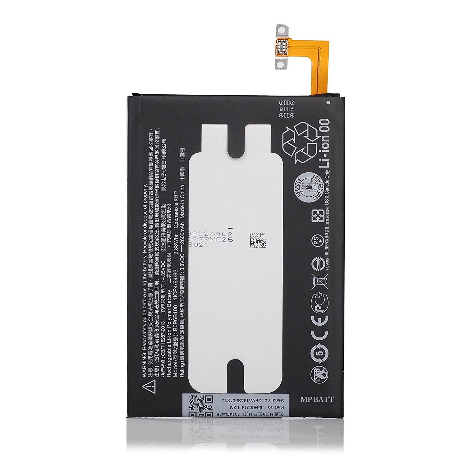 Genuine OEM HTC One M8 2600mAh 3.8V Internal Battery B0P6B100 9.88Whr Li-ion New