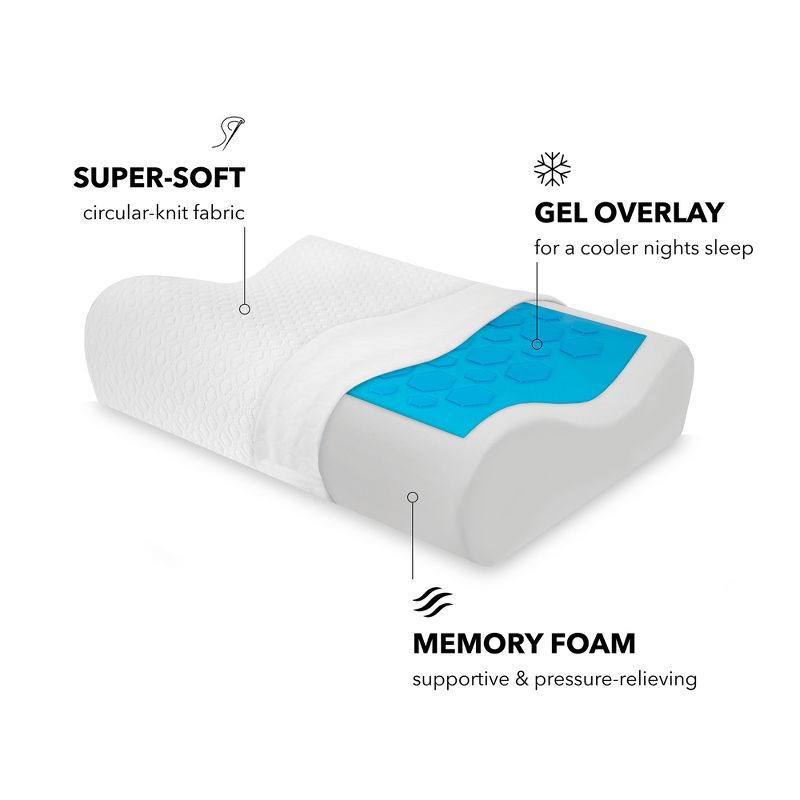 SensorPEDIC Essential Collection Gel-Overlay Memory Foam Contour Bed Pillow