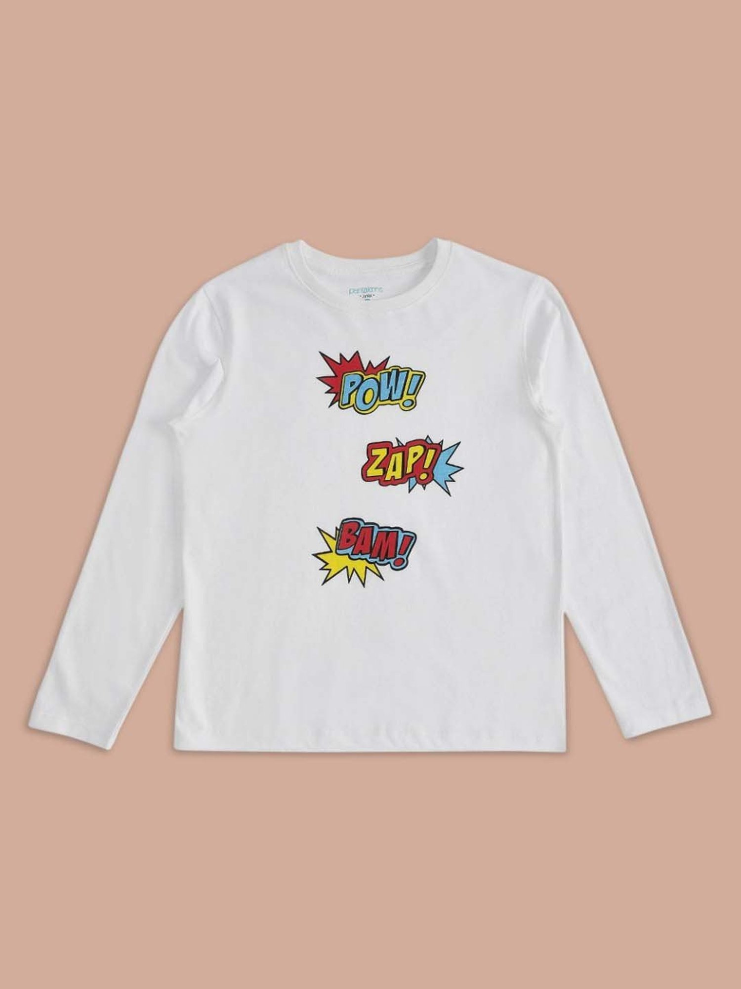 Pantaloons Baby Kids Red & White Cotton Printed Full Sleeves T-Shirt