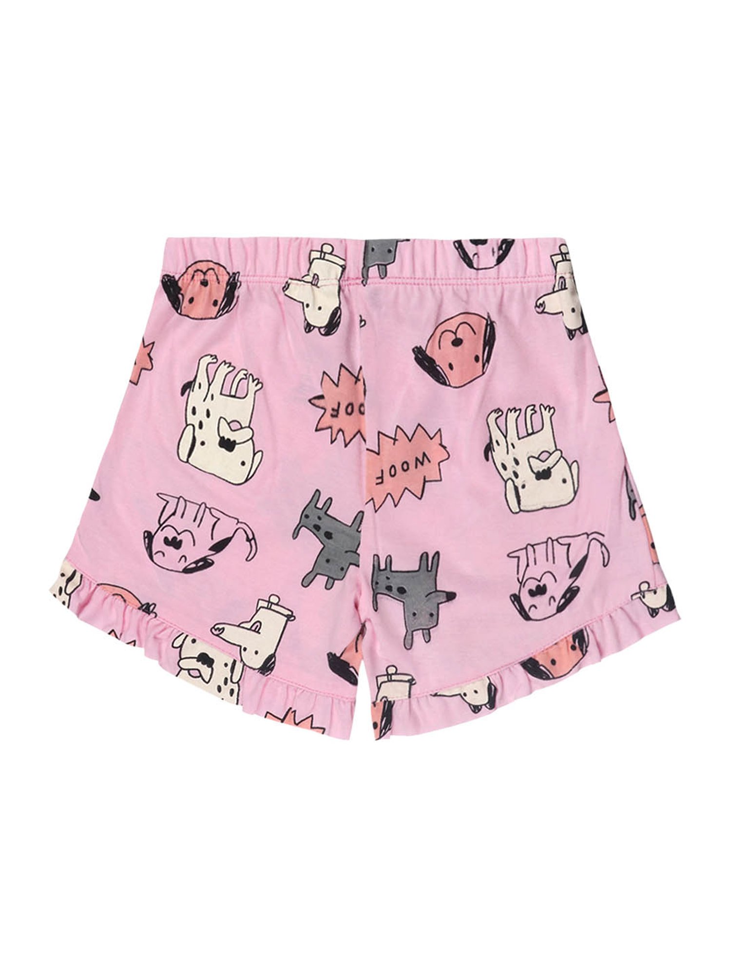 Lazy Shark Kids Yellow & Pink Printed  Top with  Shorts