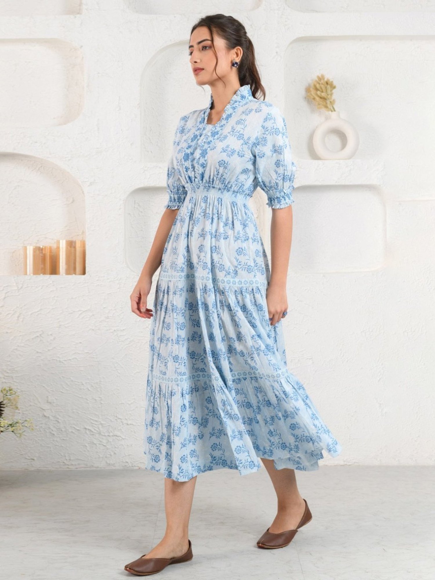 Prakriti Jaipur Blue Day Frill Dress