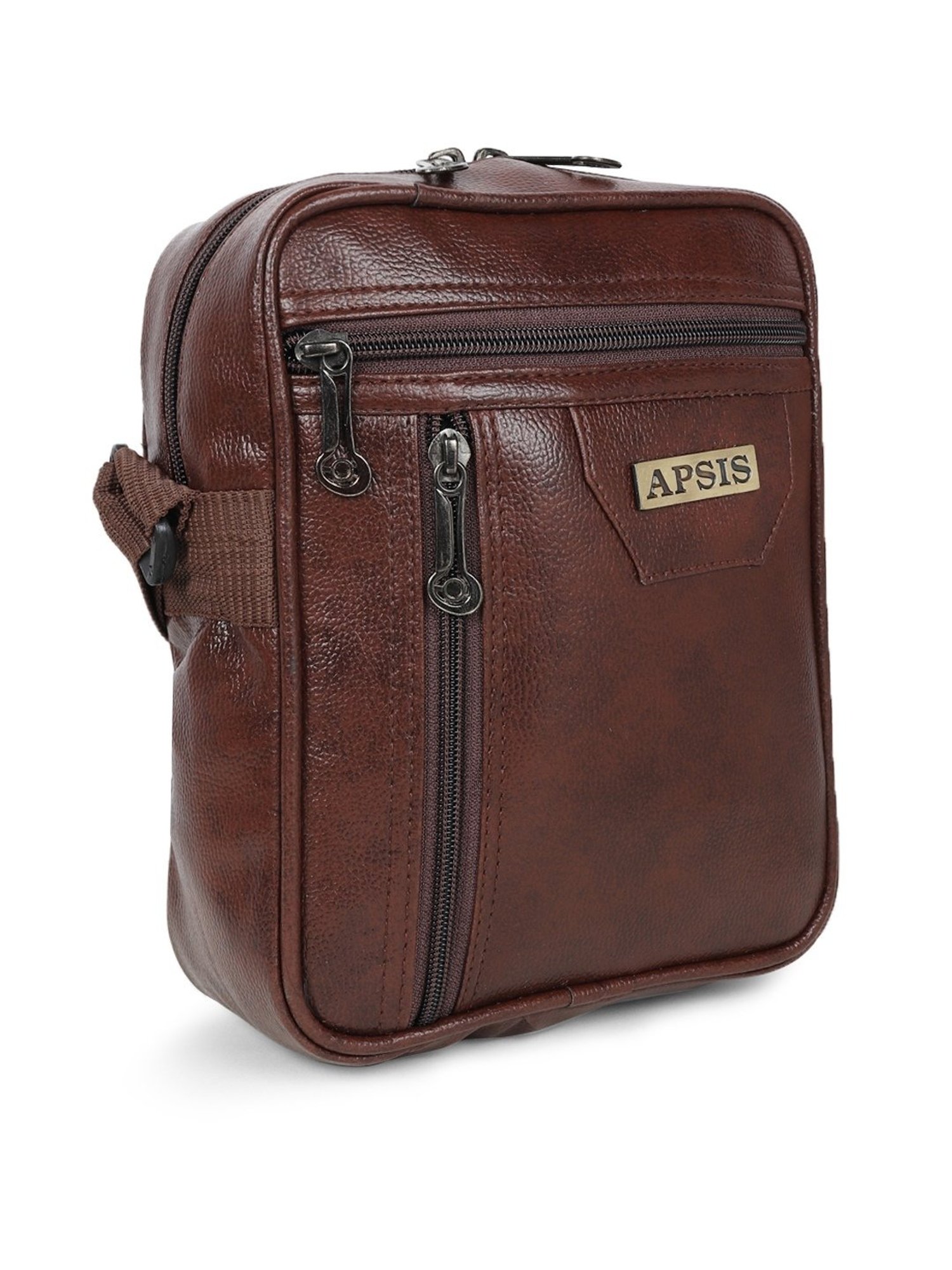 Apsis Brown Textured Large Cross Body Bag