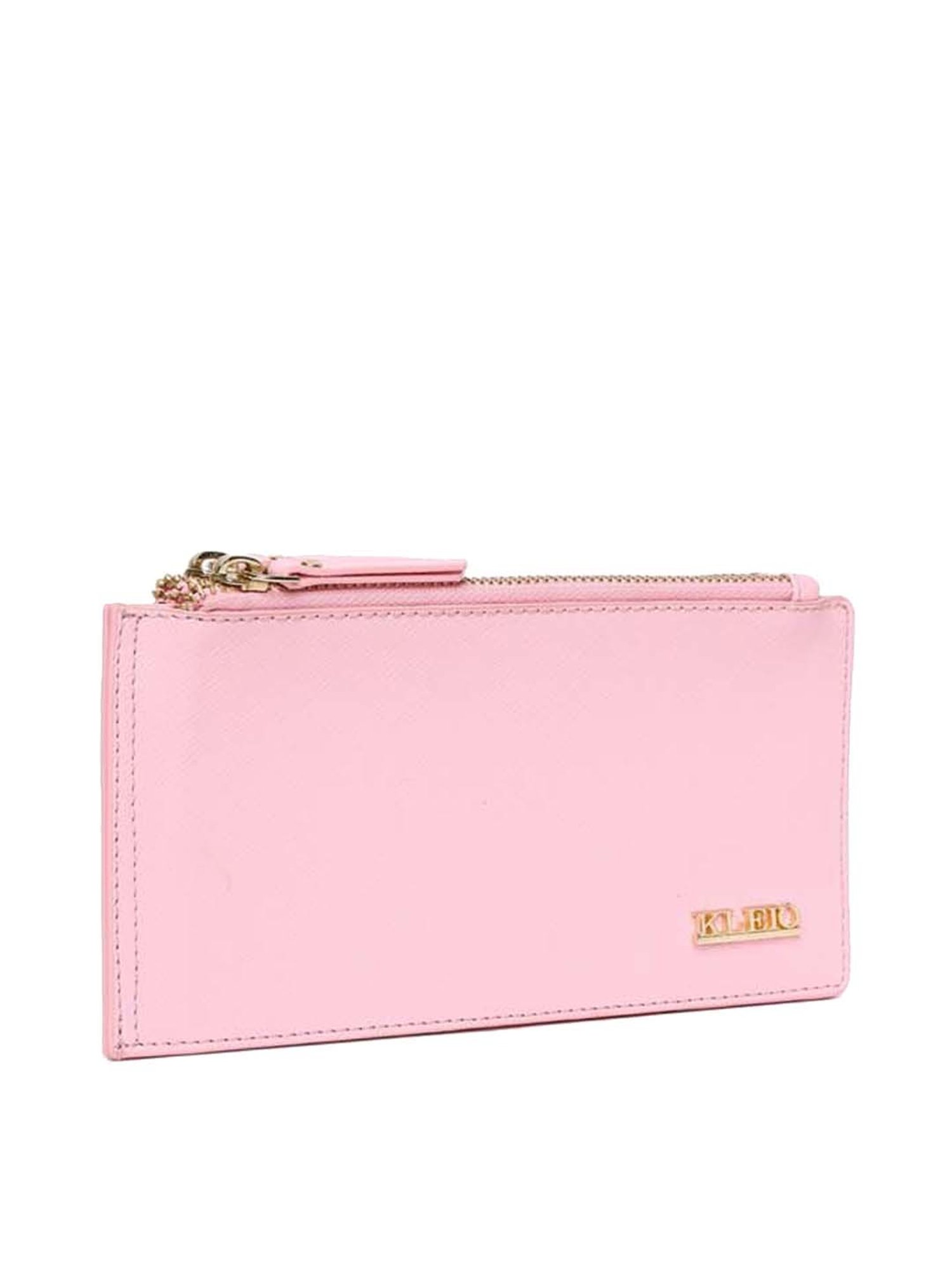 KLEIO Pink Solid Bi-Fold Wallet for Women