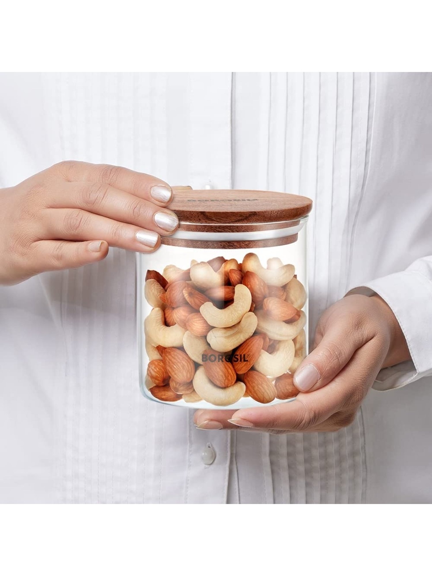 Borosil Transparent Glass Jar & Container (600ml)