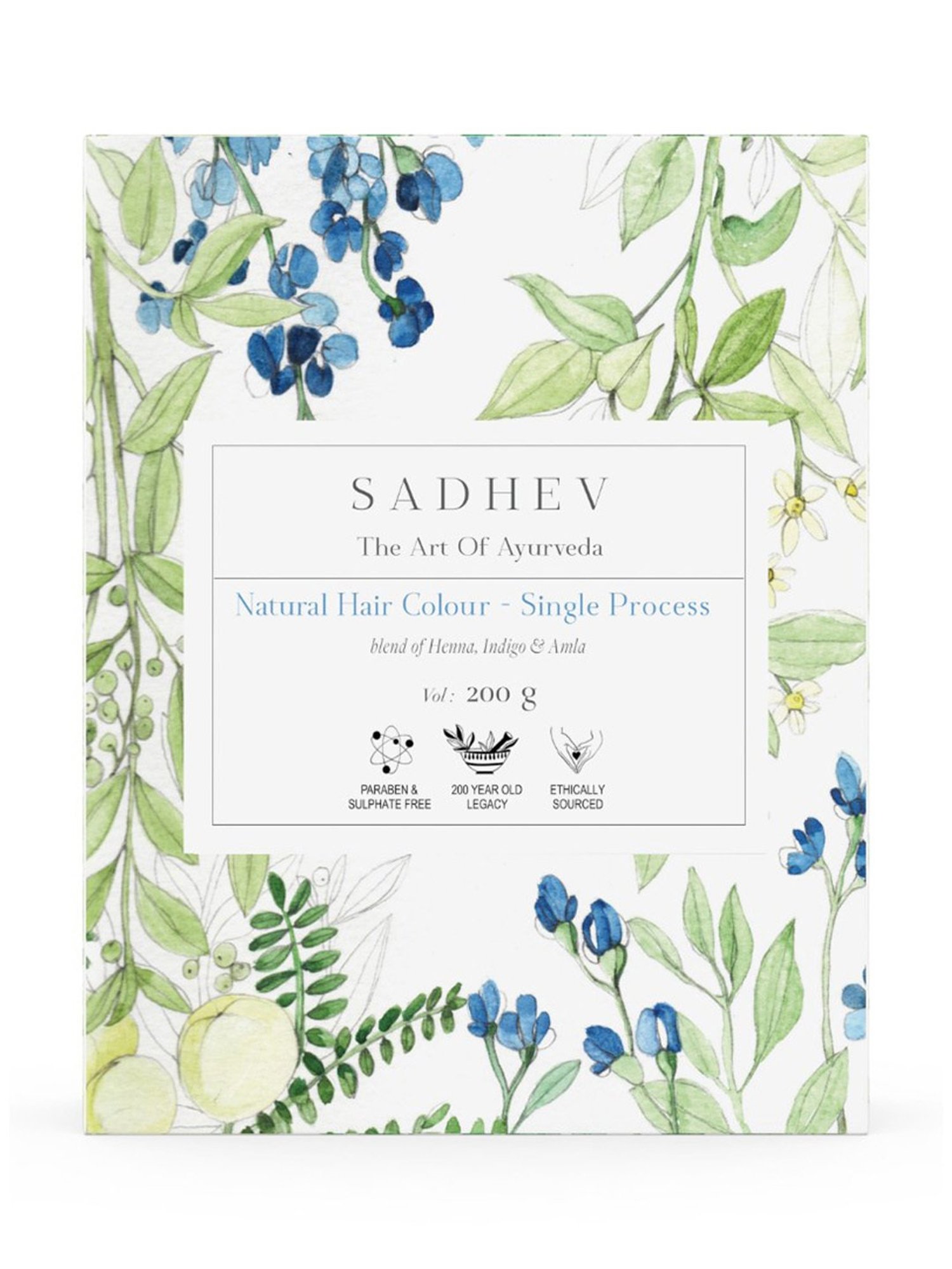 SADHEV Natural Hair Colour Single Process - 200 gm