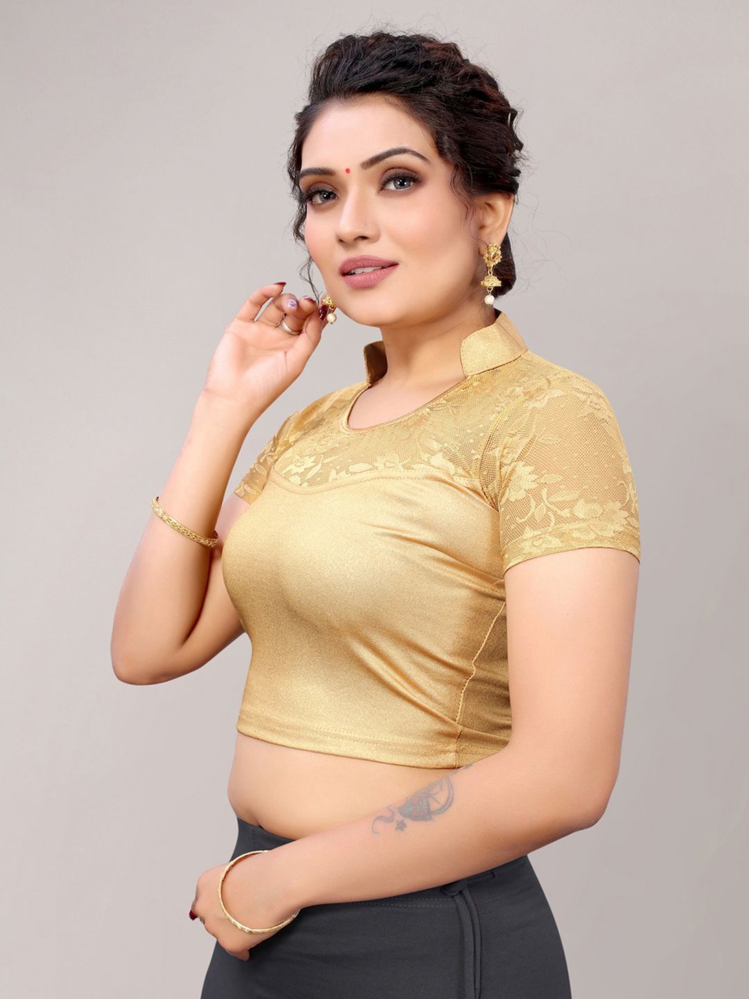 Salwar Studio Red Embroidered Blouse