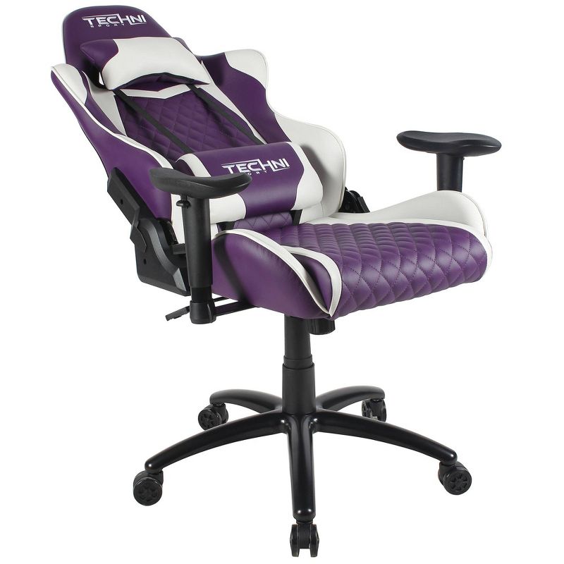 Ergonomic High Back Racer Style Video Gaming Chair Purple - Techni Sport