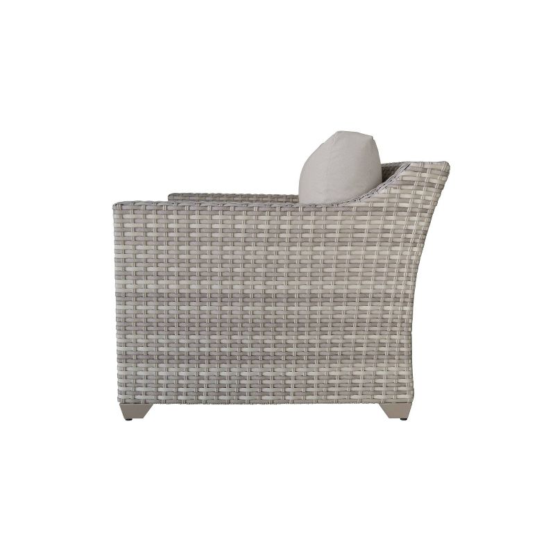 Nolin 7pc Sectional Weathered Brown Frame Sunbrella Spectrum Denim Fabric - La-Z-Boy