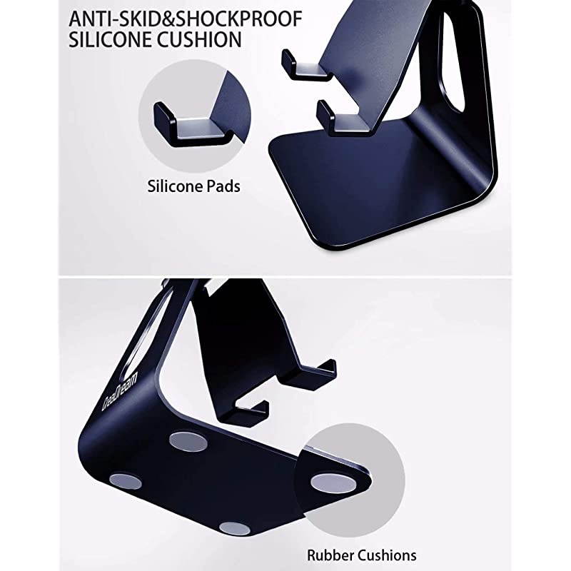 Adjustable Cell Phone Stand,  Phone Stand, Cradle, Dock, Holder, Aluminum Desktop Stand Compatible with iPhone Xs Max Xr 8 7 6 6s Plus 5s Charging, Accessories Desk,All Smart Phone-Navy Blue
