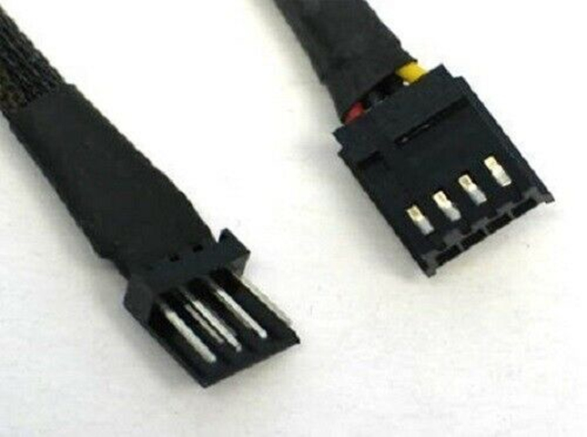12" 4-pin Floppy Drive Power Extension Cable with Black Sleeve