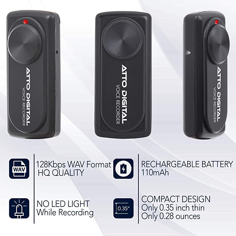 Voice Recorder with 20 Hours Battery Life | Ideal for Lectures Meetings or Interviews | 141 Hours Capacity on 8GB | nanoREC by aTTo Digital