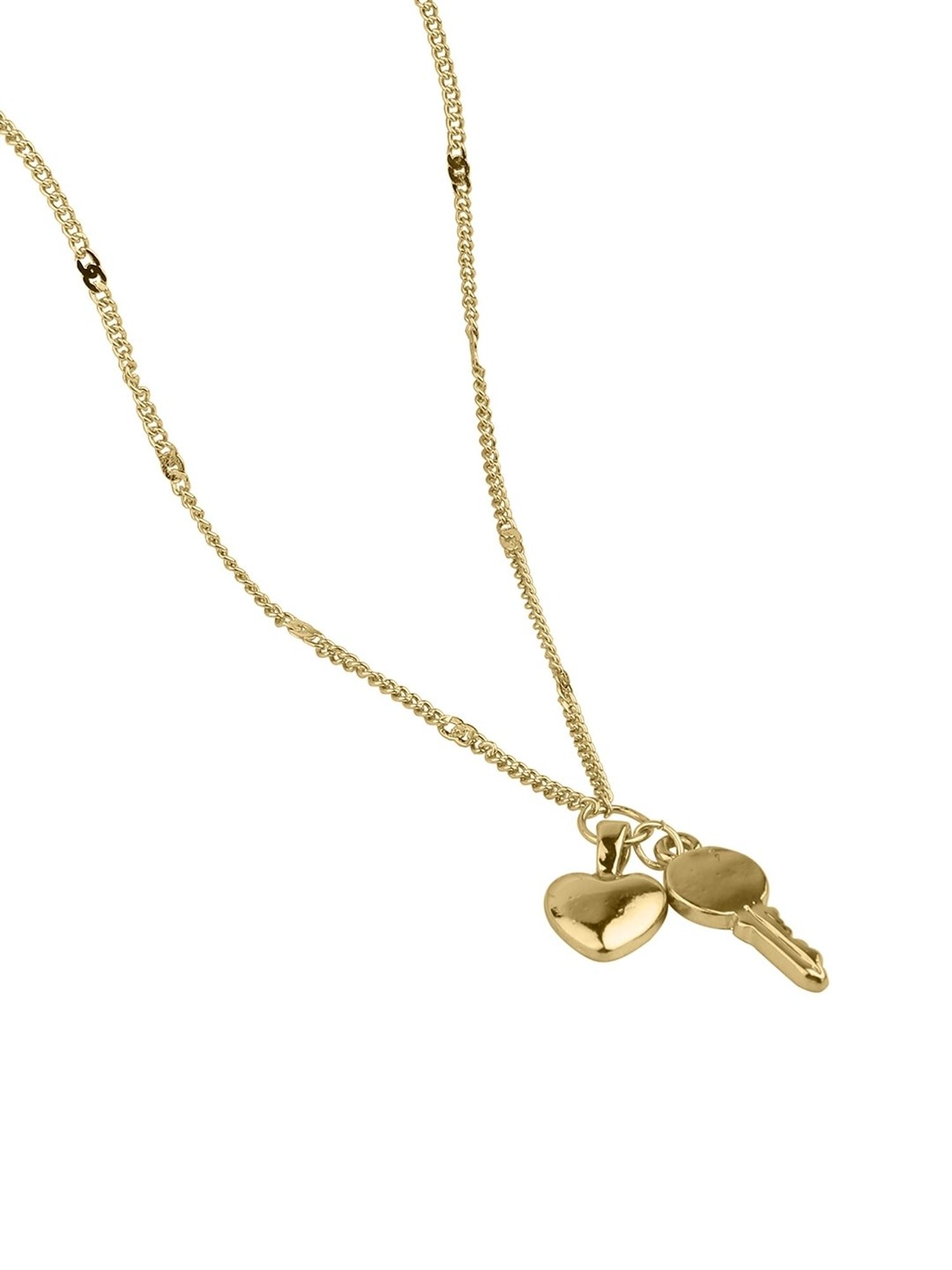 Lilly & Sparkle Gold Toned Pendant with Heart and Key Charm