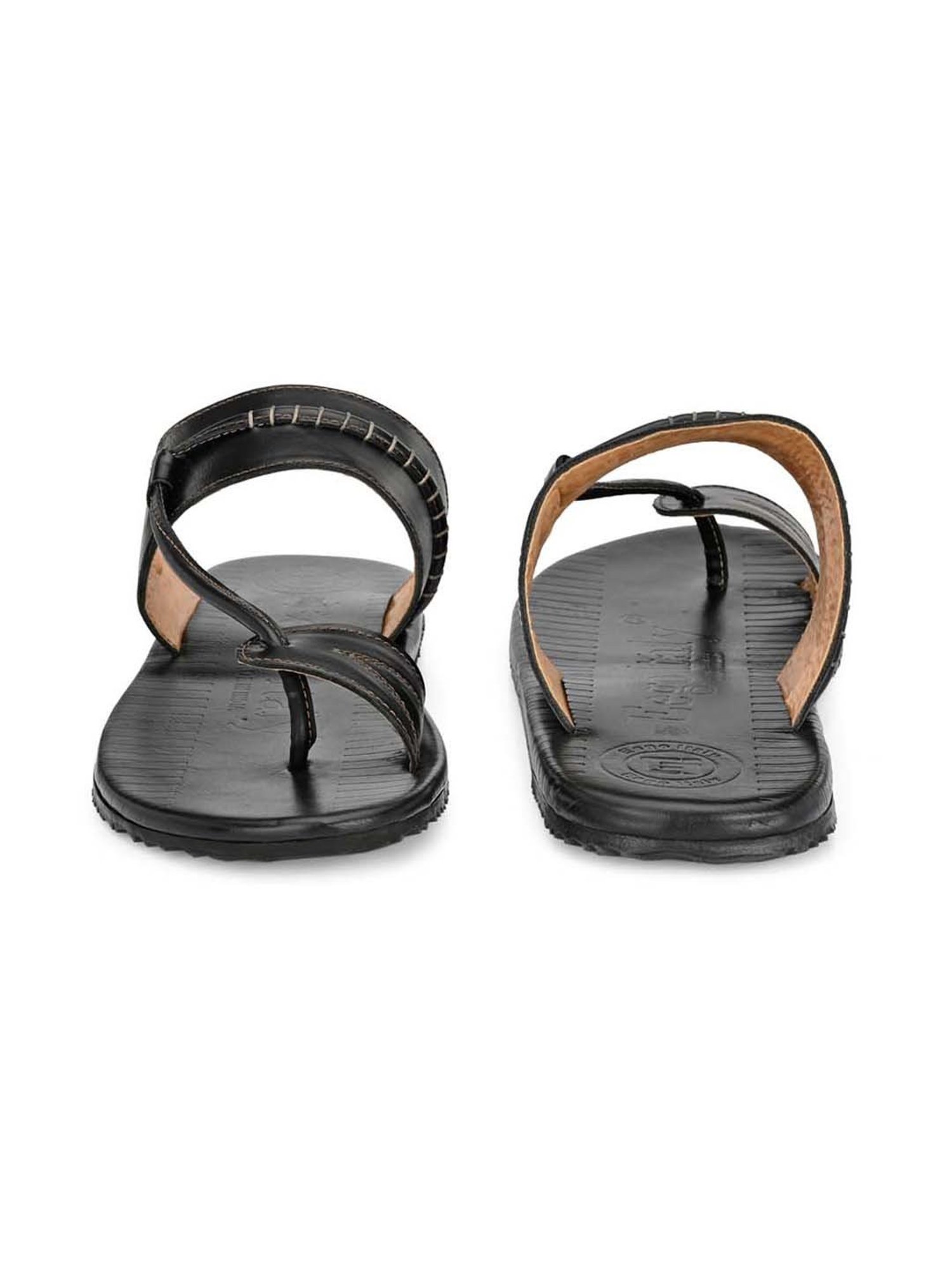 Eego Italy Men's Black Toe Ring Sandals