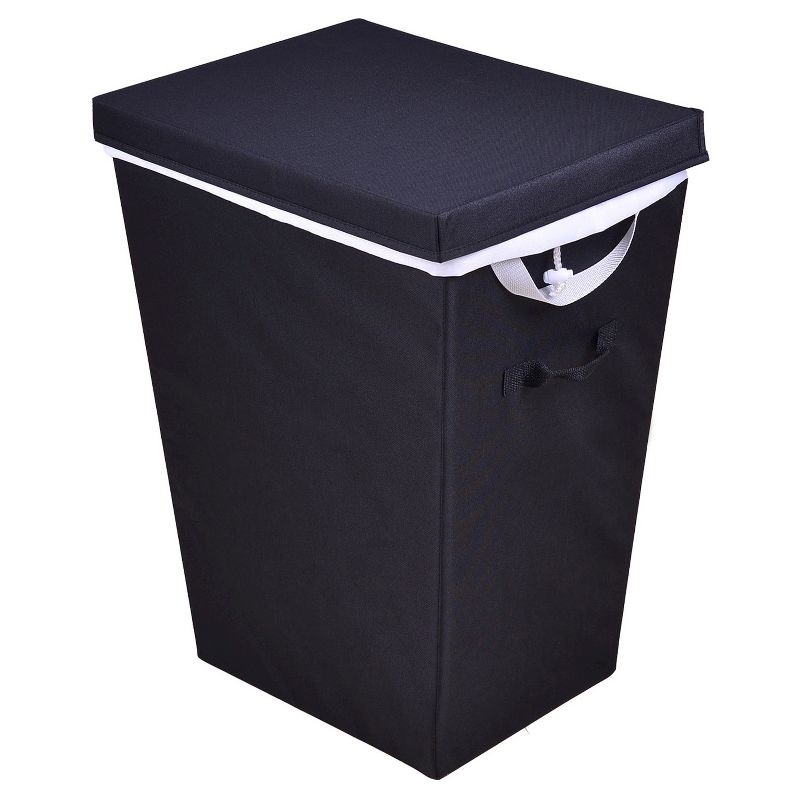 Laundry Hamper With Lid Black - Room Essentials™
